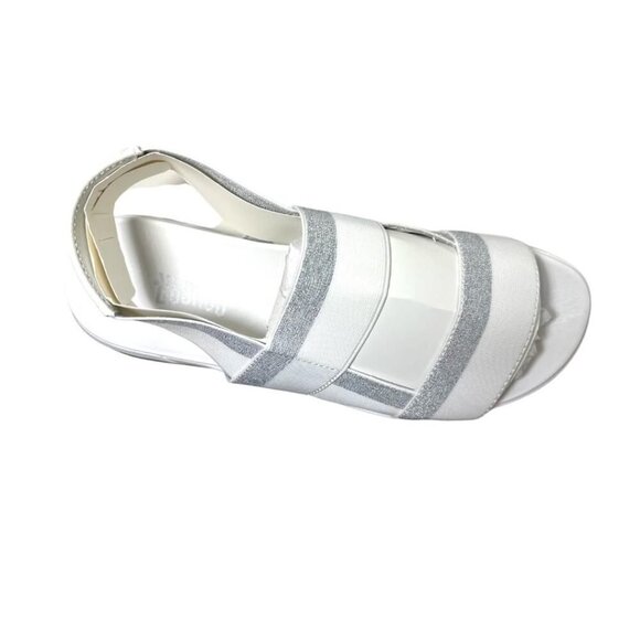 Cougar Womens White Silver Lucia SlingBack Cushioned Platform Sandals Sz 8 New - Picture 2 of 10